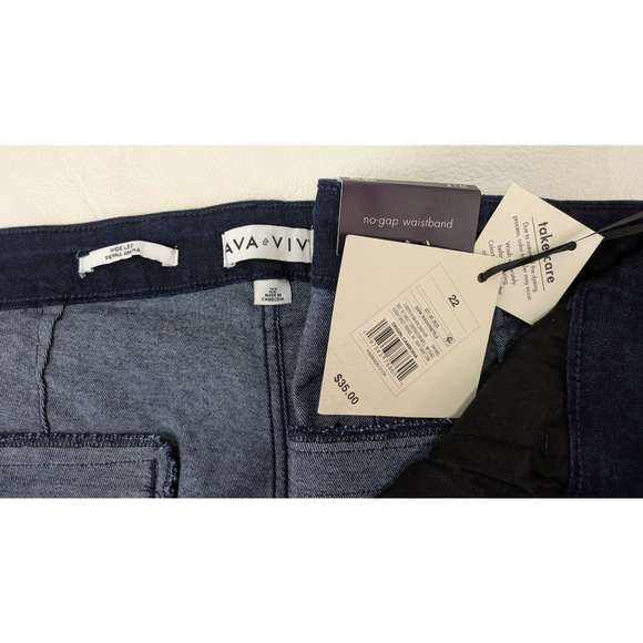 Womens Wide Leg Stretch Jeans Blue 22 High Rise - Picture 6 of 10